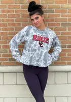 Original Retro Brand Cincinnati Bearcats Womens Grey Tie Dye Block Logo Crop Crew Sweatshirt