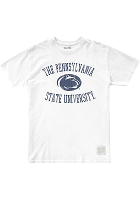 Original Retro Brand Penn State Nittany Lions White Full School Name Short Sleeve Fashion T Shirt