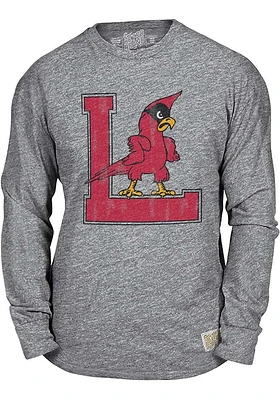 Original Retro Brand Louisville Cardinals Grey Triblend Long Sleeve Fashion T Shirt