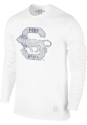 Original Retro Brand Penn State Nittany Lions White Team Logo Slub Long Sleeve Fashion T Shirt