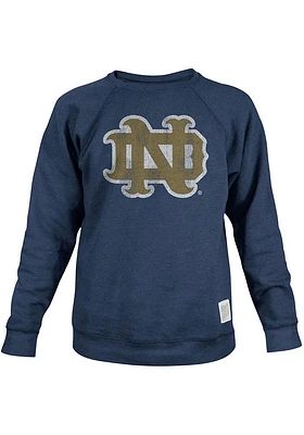 Original Retro Brand Notre Dame Fighting Irish Mens Navy Blue Locked Logo Long Sleeve Fashion Swea..