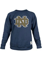 Original Retro Brand Notre Dame Fighting Irish Mens Navy Blue Locked Logo Long Sleeve Fashion Swea..