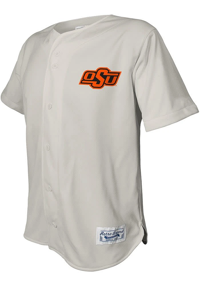 Original Retro Brand Oklahoma State Cowboys Mens Grey Brown Baseball Jersey