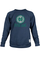 Original Retro Brand Notre Dame Fighting Irish Mens Navy Blue Seal Long Sleeve Fashion Sweatshirt