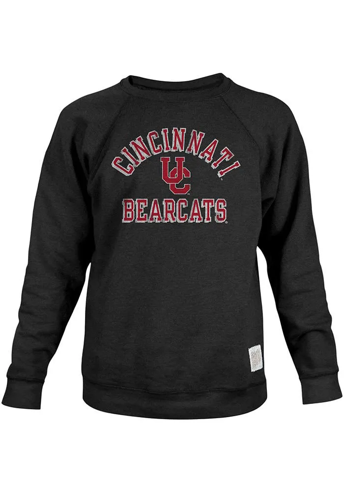 Original Retro Brand Cincinnati Bearcats Mens Black Number One Graphic Long Sleeve Fashion Sweatsh..