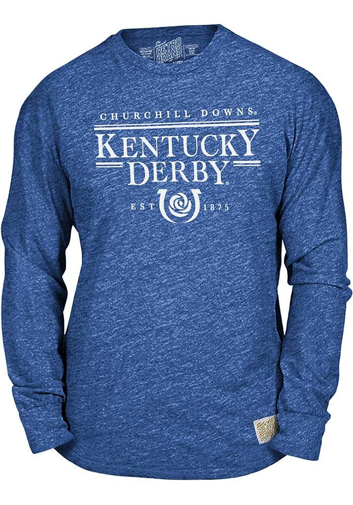 Original Retro Brand Kentucky Blue Churchill Downs Long Sleeve Fashion T Shirt