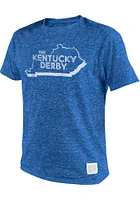 Original Retro Brand Kentucky Blue State Shape Short Sleeve Fashion T Shirt