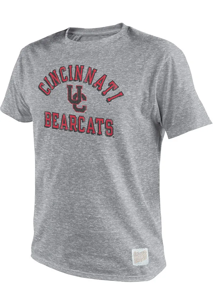 Original Retro Brand Cincinnati Bearcats Grey Arch Triblend Number One Short Sleeve Fashion T Shir..