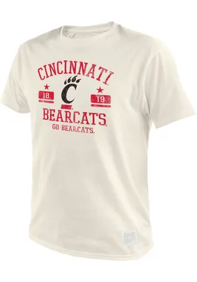 Original Retro Brand Cincinnati Bearcats White Triblend Number One Distressed Short Sleeve Fashi..