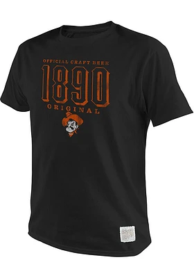 Original Retro Brand Oklahoma State Cowboys Black Iron Monk Brewing Short Sleeve Fashion T Shirt