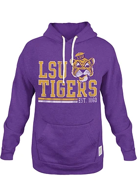 Original Retro Brand LSU Tigers Mens Purple Distressed Triblend Fashion Hood