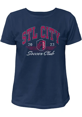 Original Retro Brand St Louis City SC Womens Navy Blue Vintage Design Short Sleeve T-Shirt