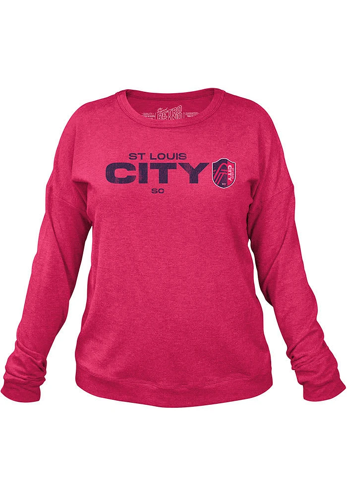 Original Retro Brand St Louis City SC Womens Red Washed Crew Sweatshirt