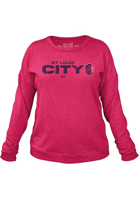 Original Retro Brand St Louis City SC Womens Red Washed Crew Sweatshirt