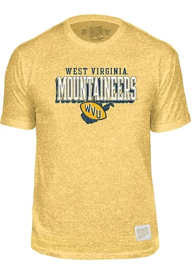 Original Retro Brand West Virginia Mountaineers Yellow Short Sleeve Fashion T Shirt