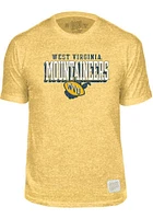 Original Retro Brand West Virginia Mountaineers Yellow Short Sleeve Fashion T Shirt