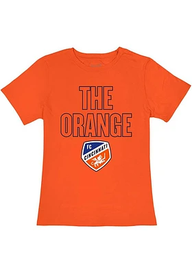 Original Retro Brand FC Cincinnati Womens Orange Vintage Style Short Sleeve T-Shirt