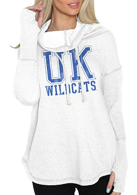 Original Retro Brand Kentucky Wildcats Womens White Fleece Hooded Sweatshirt