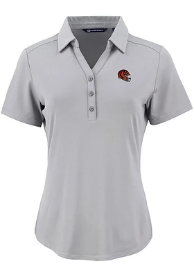 Cutter and Buck Cincinnati Bengals Womens Graphite Helmet Forge Eco Polo Short Sleeve Shirt