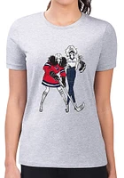 4Her Columbus Blue Jackets Womens Hockey Girls Design Short Sleeve T-Shirt