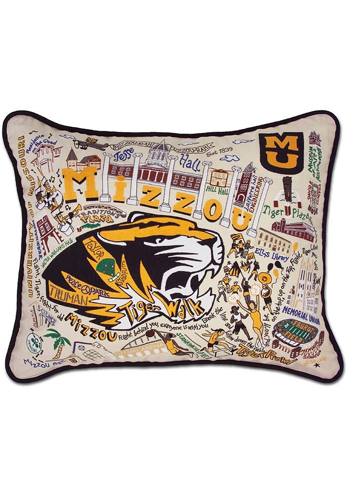 Missouri Tigers 16x20 Embroidered Throw Pillow - White