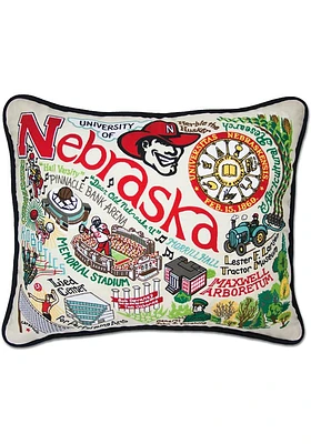 White Cornhuskers 16x20 Embroidered Pillow