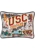 White Trojans 16x20 Embroidered Pillow