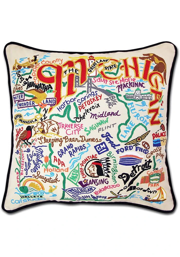 Michigan 20x20 Embroidered Pillow