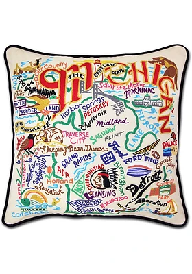 Michigan 20x20 Embroidered Pillow