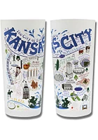Kansas City Illustrated Frosted Pint Glass - White