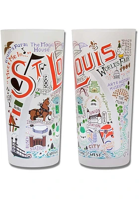 St Louis Illustrated Frosted Pint Glass