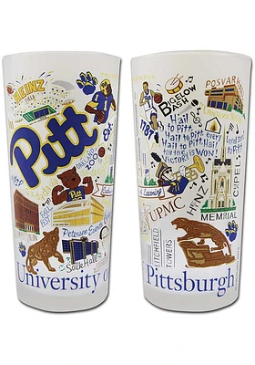 Pitt Panthers Illustrated Frosted Pint Glass - White