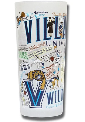 Villanova Wildcats Illustrated Frosted Pint Glass - White