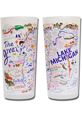 Great Lakes 15oz Illustrated Frosted Pint Glass - White