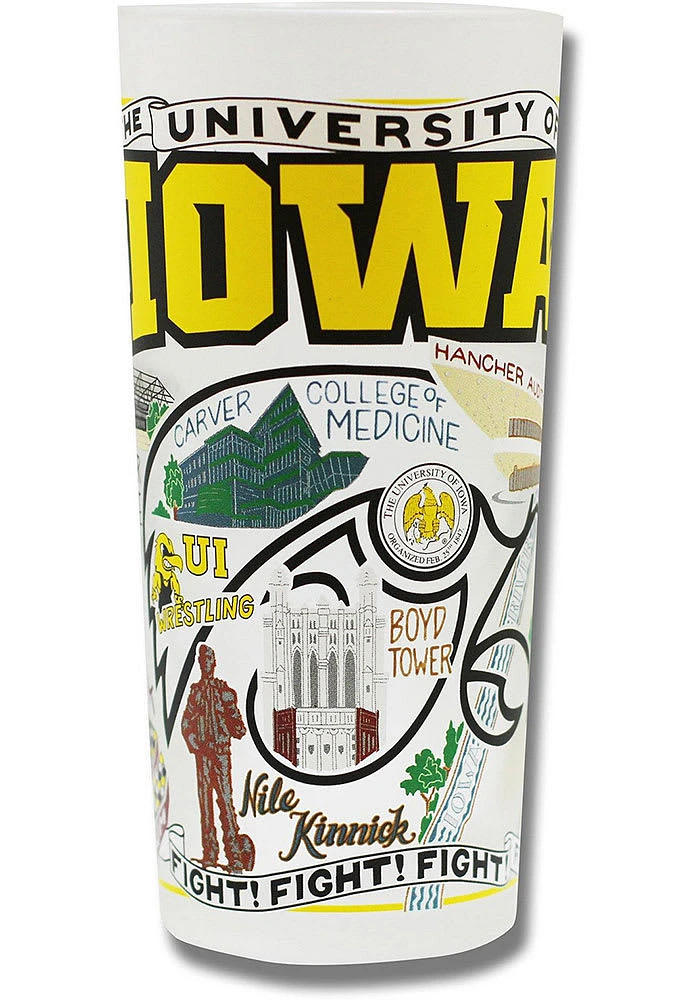 Iowa Hawkeyes 15 oz Frosted Pint Glass - Black