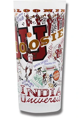 Indiana Hoosiers 15 oz Frosted Pint Glass - White