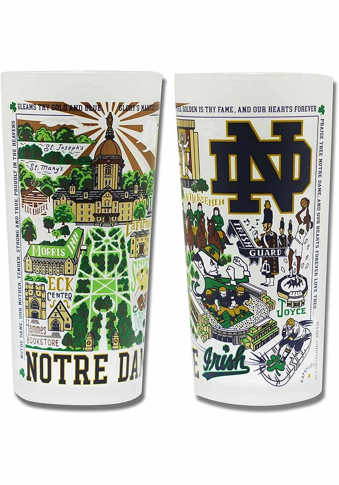 Notre Dame Fighting Irish 15oz Illustrated Frosted Pint Glass - White