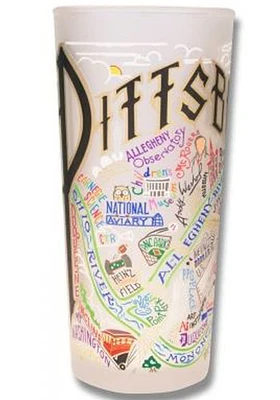 Pittsburgh Frosted Pint Glass - White