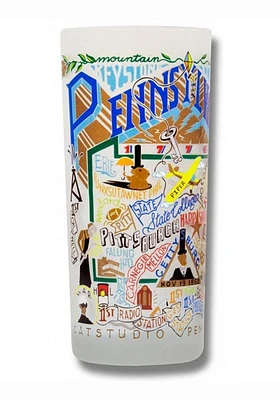 Pennsylvania Frosted Pint Glass - White