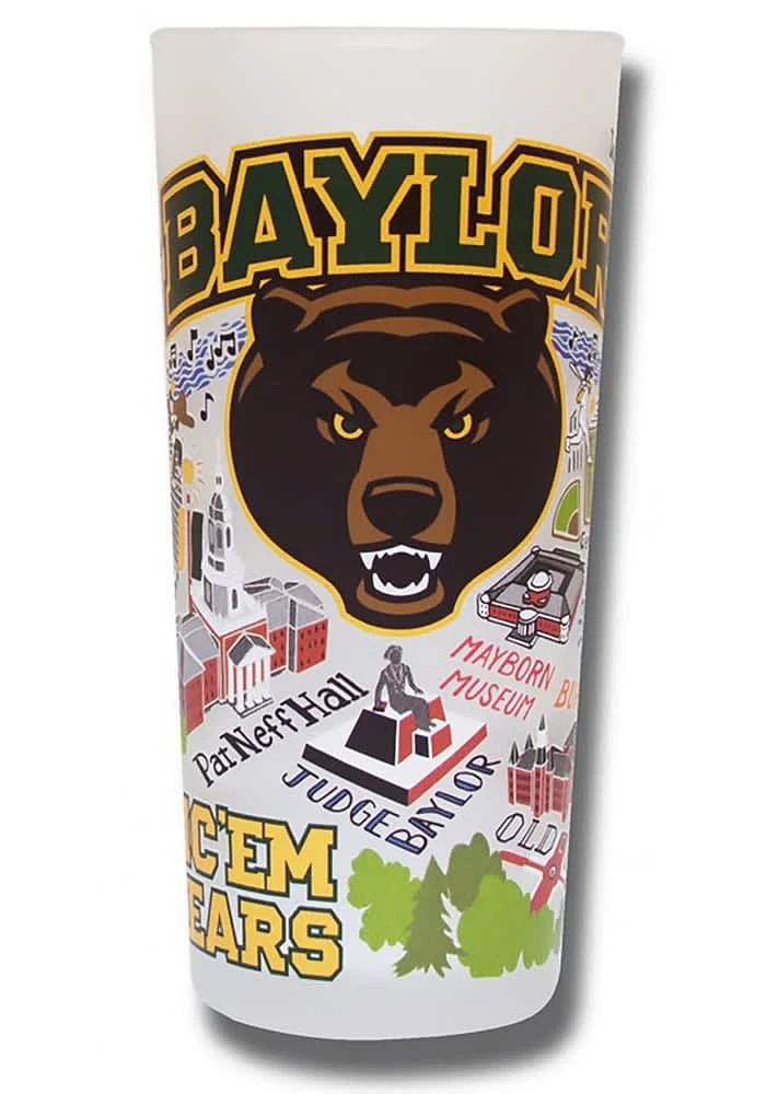 Baylor Bears 15oz Illustrated Frosted Pint Glass - White