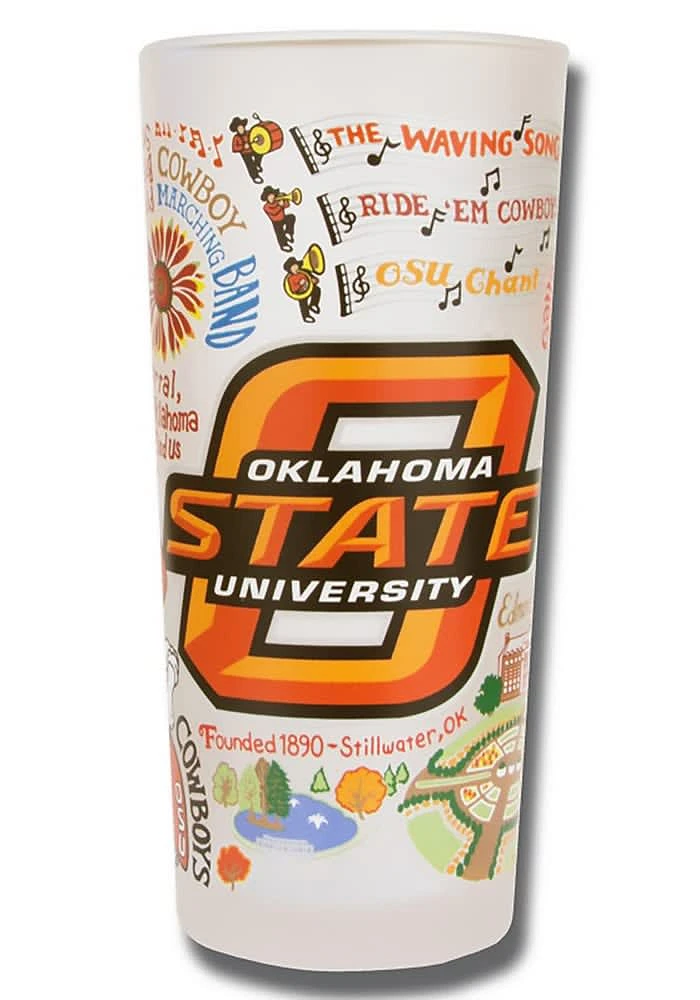 Oklahoma State Cowboys 15oz Illustrated Frosted Pint Glass - White