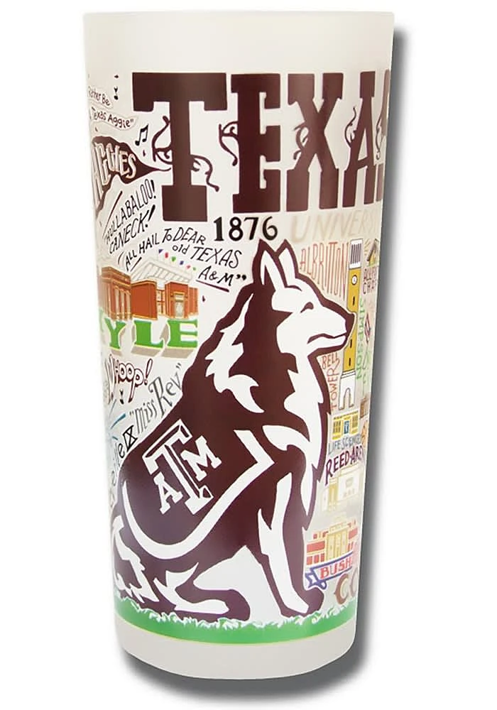 Texas A&M Aggies 15oz Illustrated Frosted Pint Glass - White