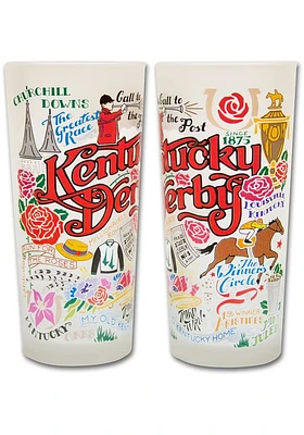 Kentucky Derby 15oz Illustrated Frosted Pint Glass - White