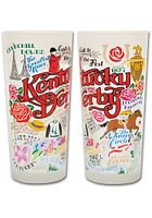 Kentucky Derby 15oz Illustrated Frosted Pint Glass - White