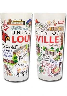 Louisville Cardinals 15oz Illustrated Frosted Pint Glass - White