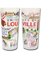 Louisville Cardinals 15oz Illustrated Frosted Pint Glass - White