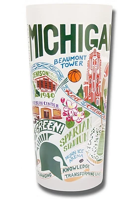 Michigan State Spartans 15oz Illustrated Frosted Pint Glass - White