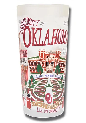 Oklahoma Sooners 15oz Illustrated Frosted Pint Glass - White