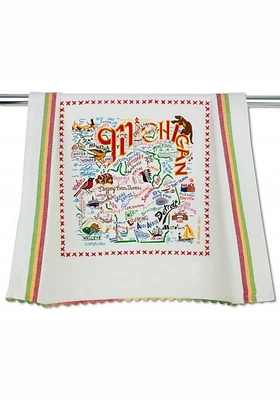 Michigan Printed and Embroidered Towel
