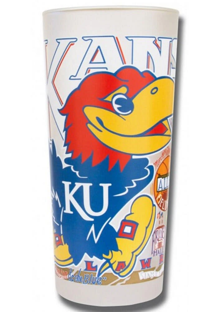 Kansas Jayhawks 15oz Frosted Pint Glass - White